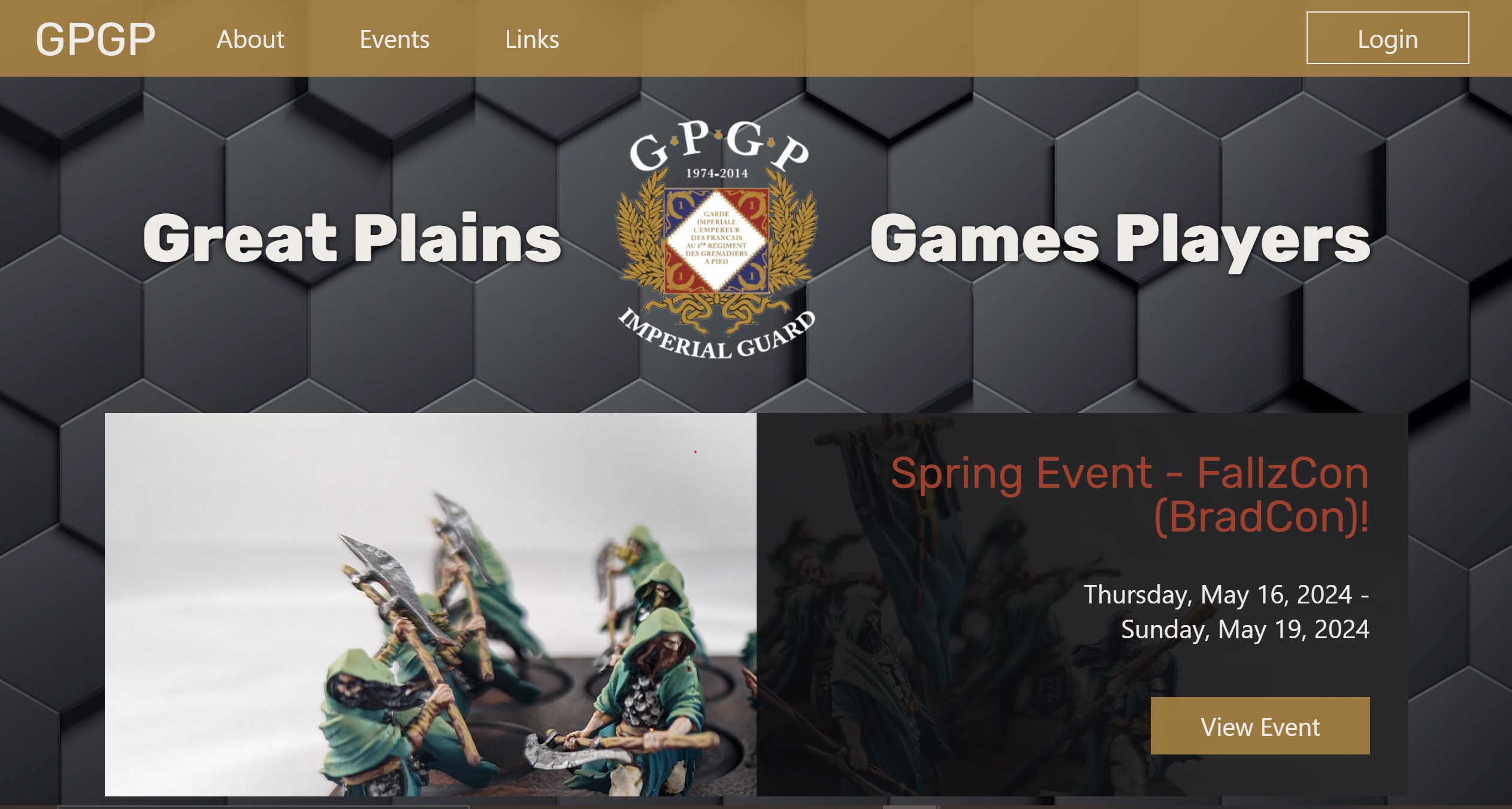 screen shot of Great Plains Game Players home page